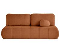 Bestmobilier Bowie - canapé 3 Places Convertible Coffre + Coussin Rond Inclus en Tissu texturé