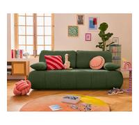 Best Mobilier Canapé 3 places convertible Harper avec coffre en tissu texturé Vert