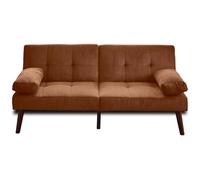 Bestmobilier Canapé Convertible Philae Canapé Velours cotelé - Canapé Lit - Sofa Terracotta 2 Places - Salon