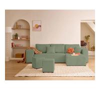 Bestmobilier Canapé d'angle Topaze - Vert