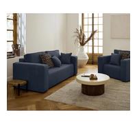 Bestmobilier canapé droit 2 places - Bleu