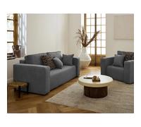 Bestmobilier Canapé droit 2 places - Gris foncé