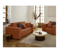 Bestmobilier canapé droit 2 places Topaze - Terracotta