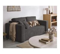 Bestmobilier canapé droit 2 places velours - Gris