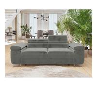 Bestmobilier Canapé droit 2 places velours - Gris