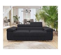 Bestmobilier Canapé droit 2 places velours - Noir