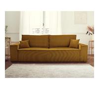 Bestmobilier Canapé droit 3 places convertible - Jaune