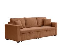 Bestmobilier canapé droit convertible 3 places - Terracotta