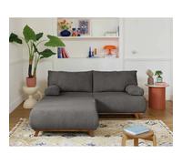 Bestmobilier Canapé droit convertible Cristal - Gris foncé