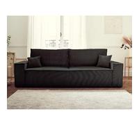 Bestmobilier Canapé droit Dellia convertible - Anthracite