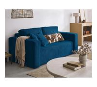 Bestmobilier Canapé droit Topaze 2 places - Bleu ardoise