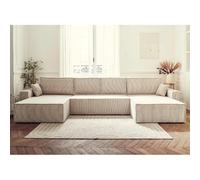 Bestmobilier Canapé panoramique convertible - Beige