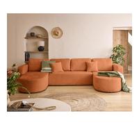 Bestmobilier Canapé panoramique convertible - Rouille