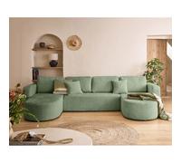 Bestmobilier Canapé panoramique Miro - Vert