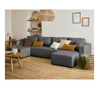 Bestmobilier Canapé panoramique Topaze - Gris foncé