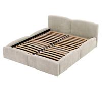 Bestmobilier - Carla - lit Coffre - 160x200 cm - en Velours texturé - sommier Inclus, Beige