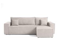 Bestmobilier Cezanne - canapé d'angle réversible - 4 Places - Convertible avec Coffre - en Velours côtelé
