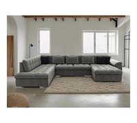Bestmobilier Chuck canapé panoramique convertible - Gris