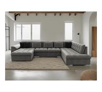 Bestmobilier Chuck canapé panoramique convertible - Gris