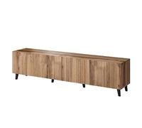 Bestmobilier Meuble TV Come – Effet bois, 4 portes, 200 cm – Bois