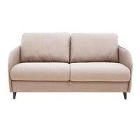 Best mobilier Canapé 3 places convertible Cosmos – Couchage quotidien 140 cm, matelas 11 cm, beige