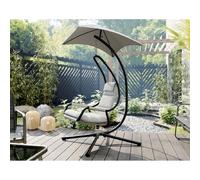 Best Mobilier Cozumel - fauteuil suspendu avec pare-soleil - en tissu , Noir / Beige