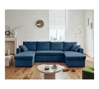 Bestmobilier Cyrus canapé panoramique - Bleu