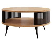 Bestmobilier Forini - Table Basse - chêne Naturel et Noir - 75 cm