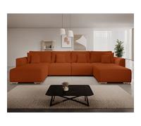 Bestmobilier Gabriel canapé panoramique U convertible - Rouge