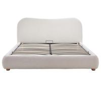 Bestmobilier Hugo - lit Coffre - 160x200 cm - en Tissu Bouclette