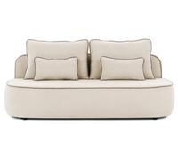 Bestmobilier - Laurine - Canapé Droit 3 Places Convertible avec Coffre en Velours, Beige