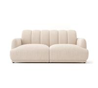 Bestmobilier - Luigi - Canapé Droit 3 Places en Velours côtelé, Beige