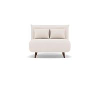 Bestmobilier Lumi - Banquette Convertible clic clac 1 Place en Velours côtelé, Beige, Couchage Quotidien, Petit canapé Convertible Design pour Salon, Chambre ou Studio