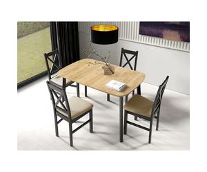 Bestmobilier Magov table à manger - Bois / noir