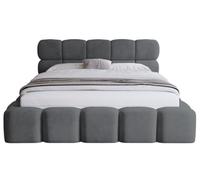 Best mobilier – lit coffre Mariposa 180x200 cm, sommier inclus, velours – Gris Anthracite