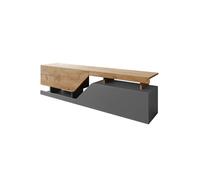 Pitt - meuble TV - 160 cm - style industriel - Bois / Gris