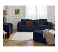 Bestmobilier Miro canapé droit convertible - Bleu