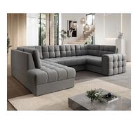 Bestmobilier Nappa canapé panoramique convertible - Gris clair