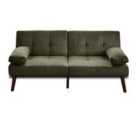 Best mobilier – Canapé convertible clic-clac Philae – 2 places – Velours côtelé – Vert