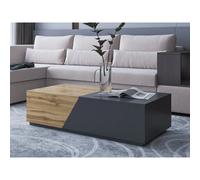 Pitt - table basse - 124 cm - style industriel - Bois / Gris