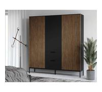 Bestmobilier Savanna armoire - Bois et noir