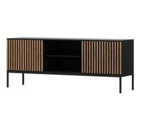 Bestmobilier Savanna - Meuble TV - Effet Bois et Noir - 150 cm
