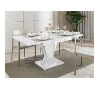 Bestmobilier Table à manger Xandriel - Blanc