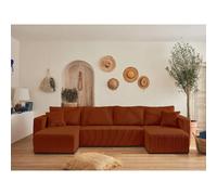 Bestmobilier Topaze canapé panoramique - Terracotta