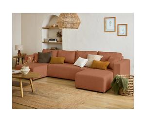Bestmobilier Topaze canapé panoramique - Terracotta