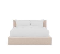 Bestmobilier - Topaze - lit Coffre - 160x200 cm - sommier Inclus - Velours côtelé, Beige