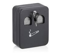 besto Cendrier d'extérieur mural | Cendrier verrouillable avec intérieur amovible et motif cigarette | Fumoir pour bureau, jardin, pub, bar et club