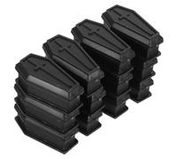 BESTOMZ 12 Pièces Boîte à Goûter de Cercueil Noir en Plastique, Boîte de Rangement Portable et Légère pour Décoration Halloween Autour Maison Table