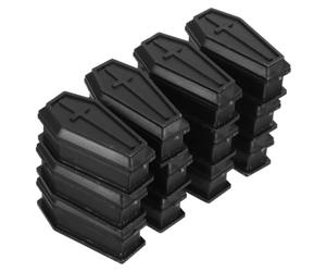 BESTOMZ 12 Pièces Boîte à Goûter de Cercueil Noir en Plastique, Boîte de Rangement Portable et Légère pour Décoration Halloween Autour Maison Table
