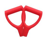 BESTOMZ 2 Pièces Manche de Pelle de Jardin Rouge en Plastique d 34mm pour Remplacement, Poignée Ergonomique Confortable, Compatible Outils de Jardin et Utilisation à Domicile ou Garage